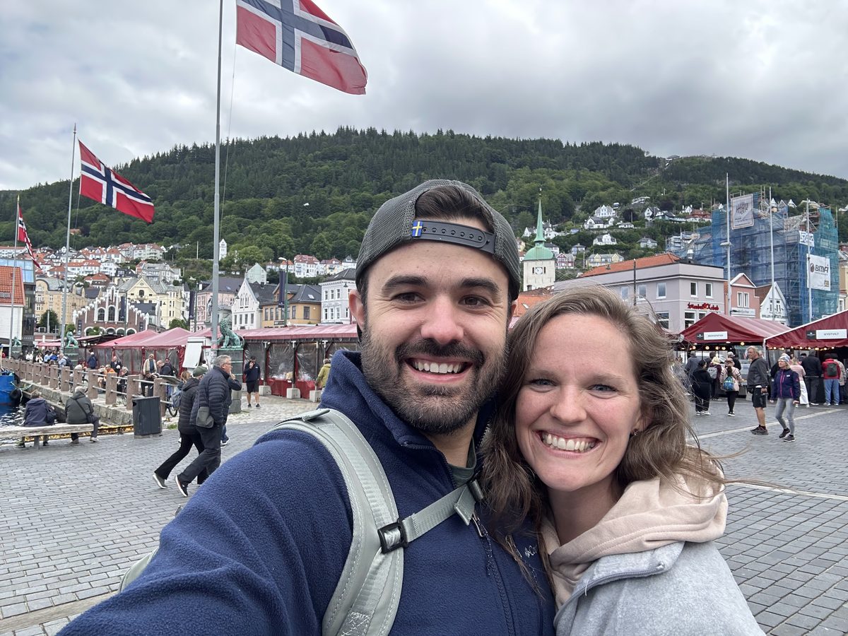 Laura and Jeff, the husband-and-wife team behind Hygge BNB, traveling abroad
